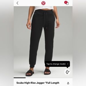 Lululemon Black Scuba High Rise Joggers Size 12